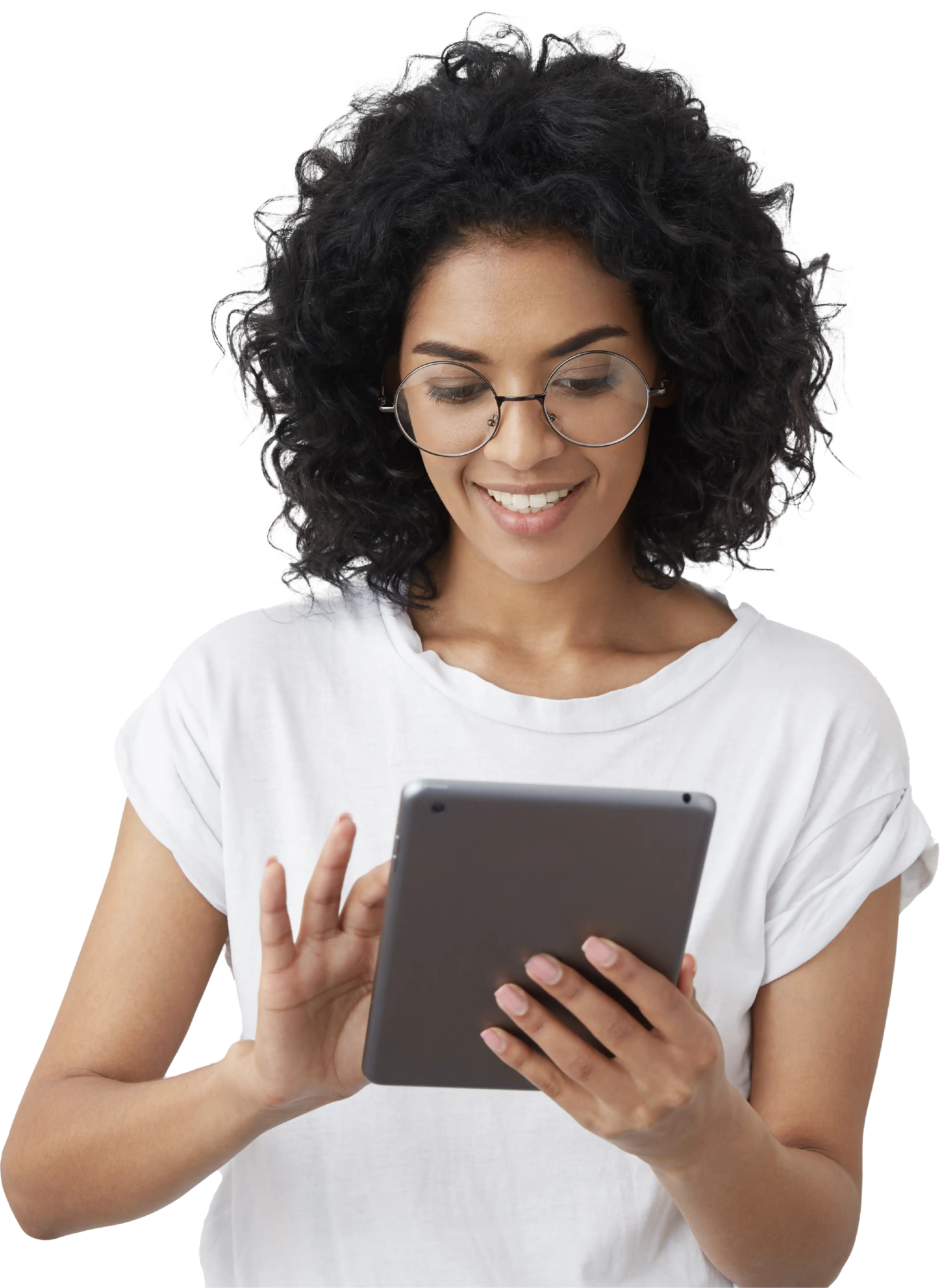 Cliente usando tablet
